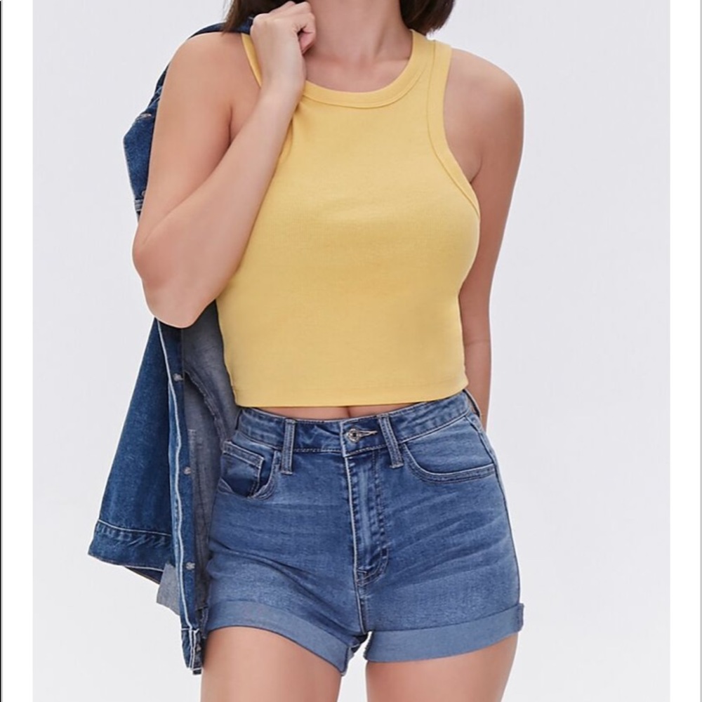 Forever 21 Denim Curvy Cut Off Shorts
